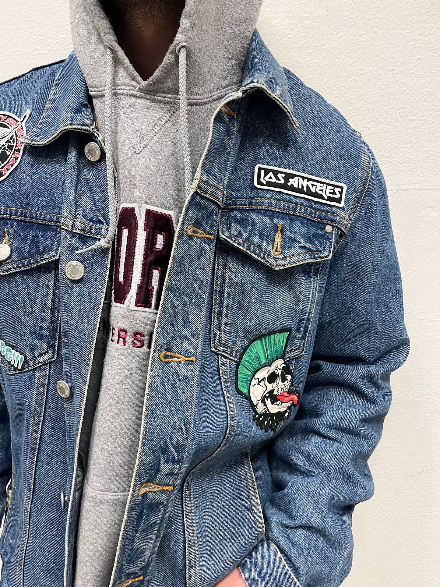 Vintage denim patch jacket